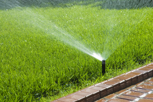 an Irving tx sprinkler system keeping a lawn green